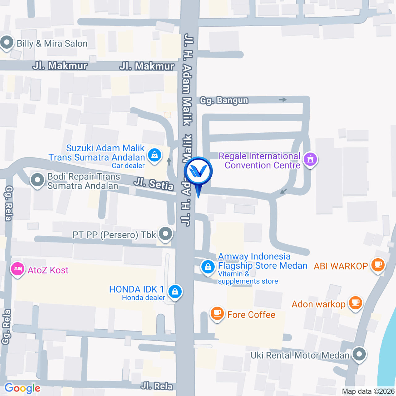Peta Lokasi Jl. Adam Malik (Regale), Medan