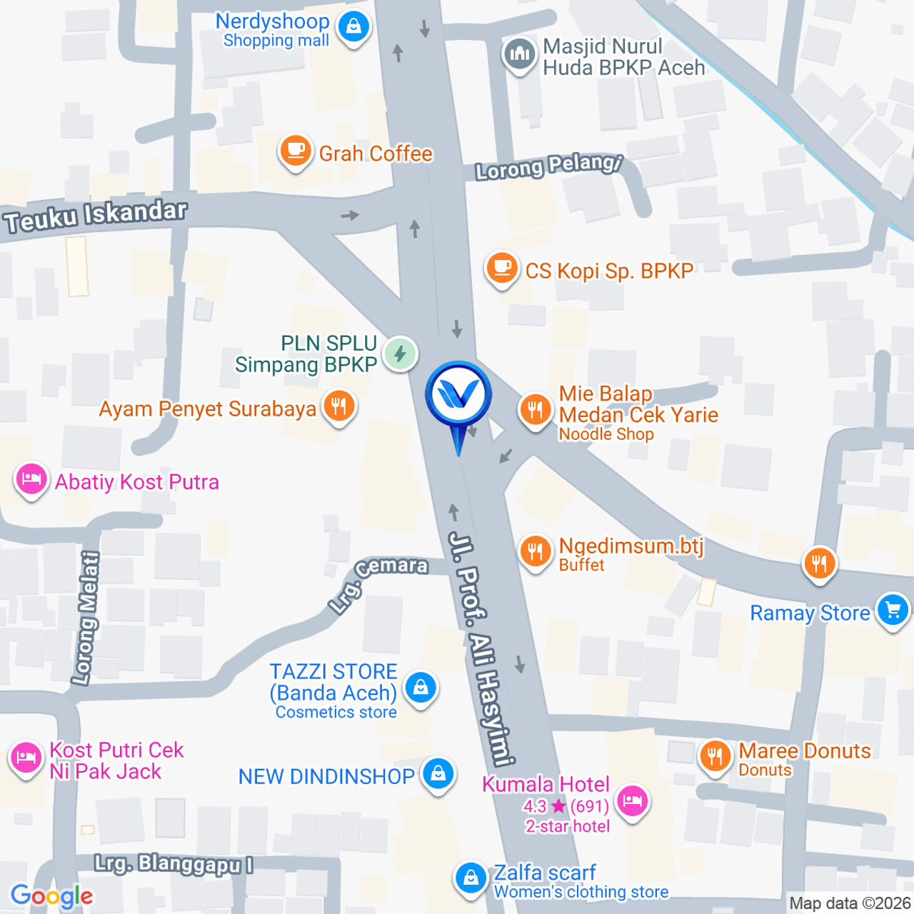 Peta Lokasi Jl. Profesor Ali Hasjmy, Ulee Kareng, Kota Banda Aceh