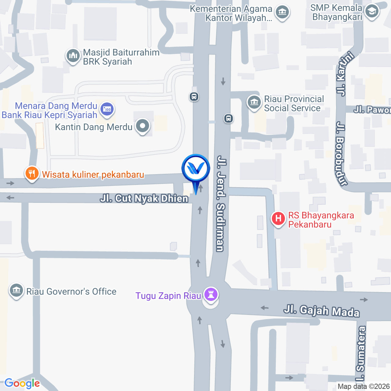 Peta Lokasi Jl. Sudirman sp Cut Nyak Dhien, Pekanbaru
