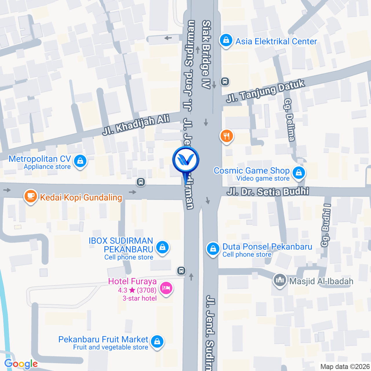 Peta Lokasi JL. Jend. Sudirman Simp. Jl. IR. H. Juanda, Pekanbaru