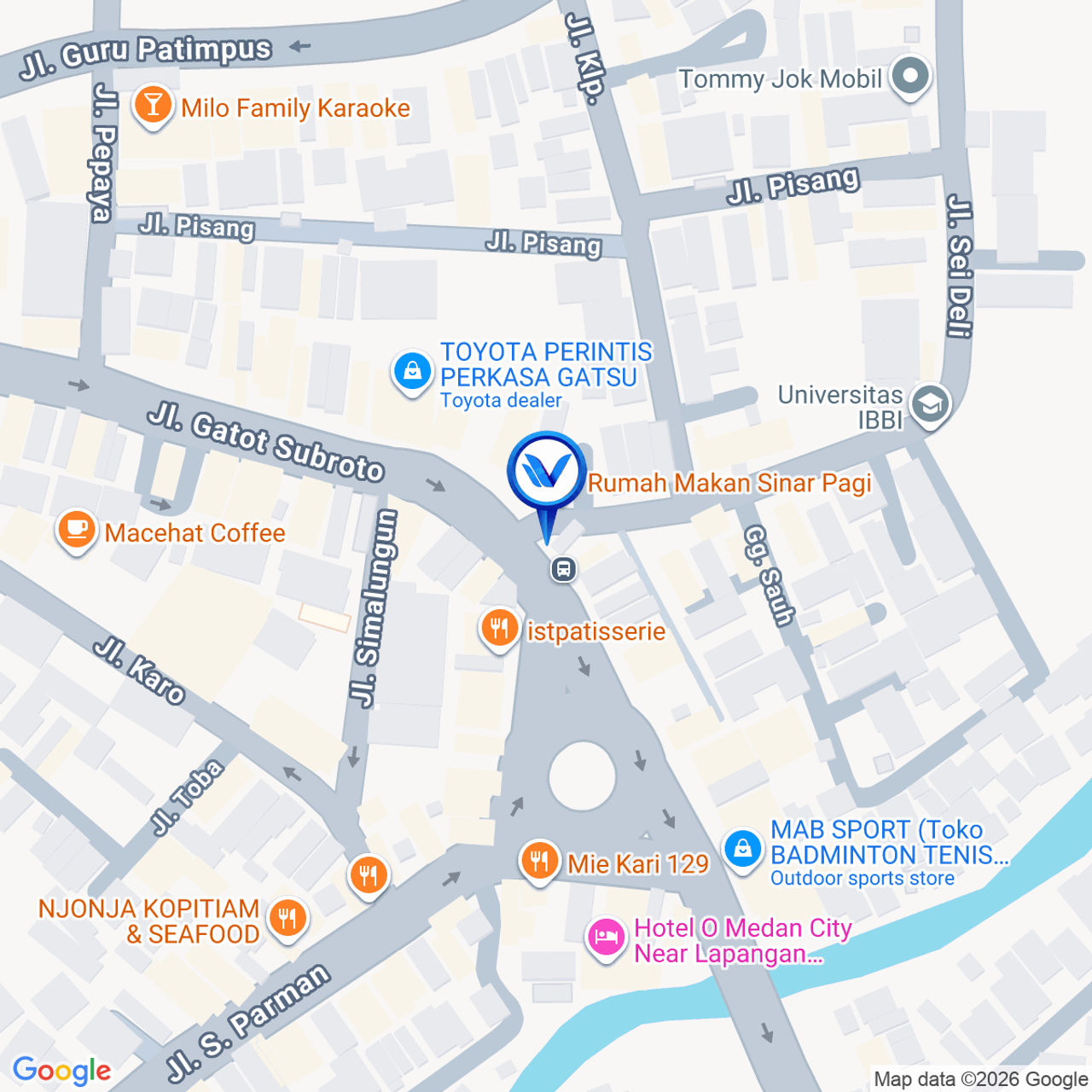Peta Lokasi Jl. Gatot Subroto (Soto Sinar Pagi), Medan