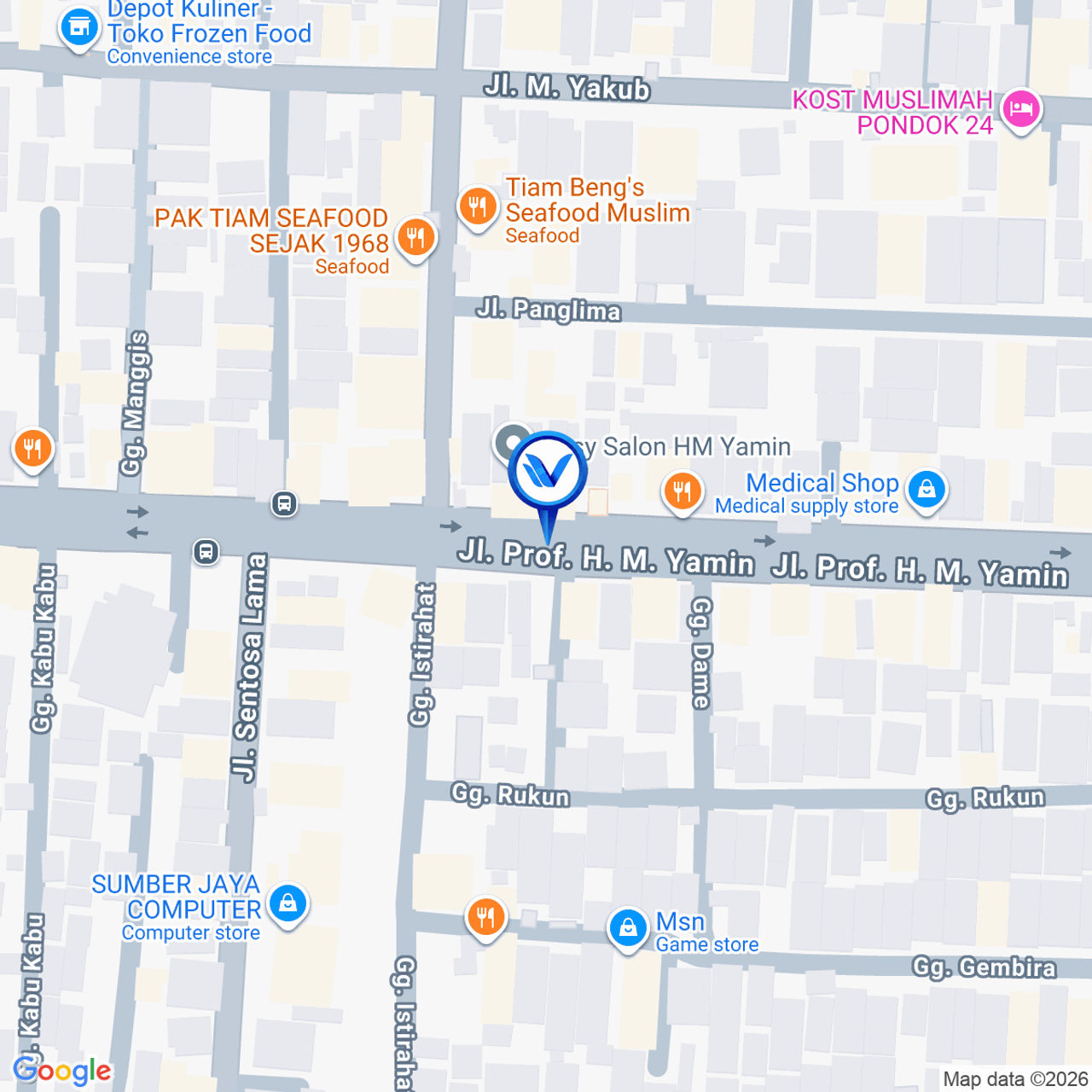 Peta Lokasi Jl. HM. Yasmin Simp. Jl. Sentosa Baru, Medan