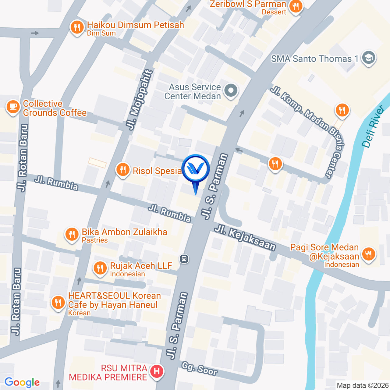 Peta Lokasi Jl. S. Parman Simp Jl. Kejaksaan, Medan