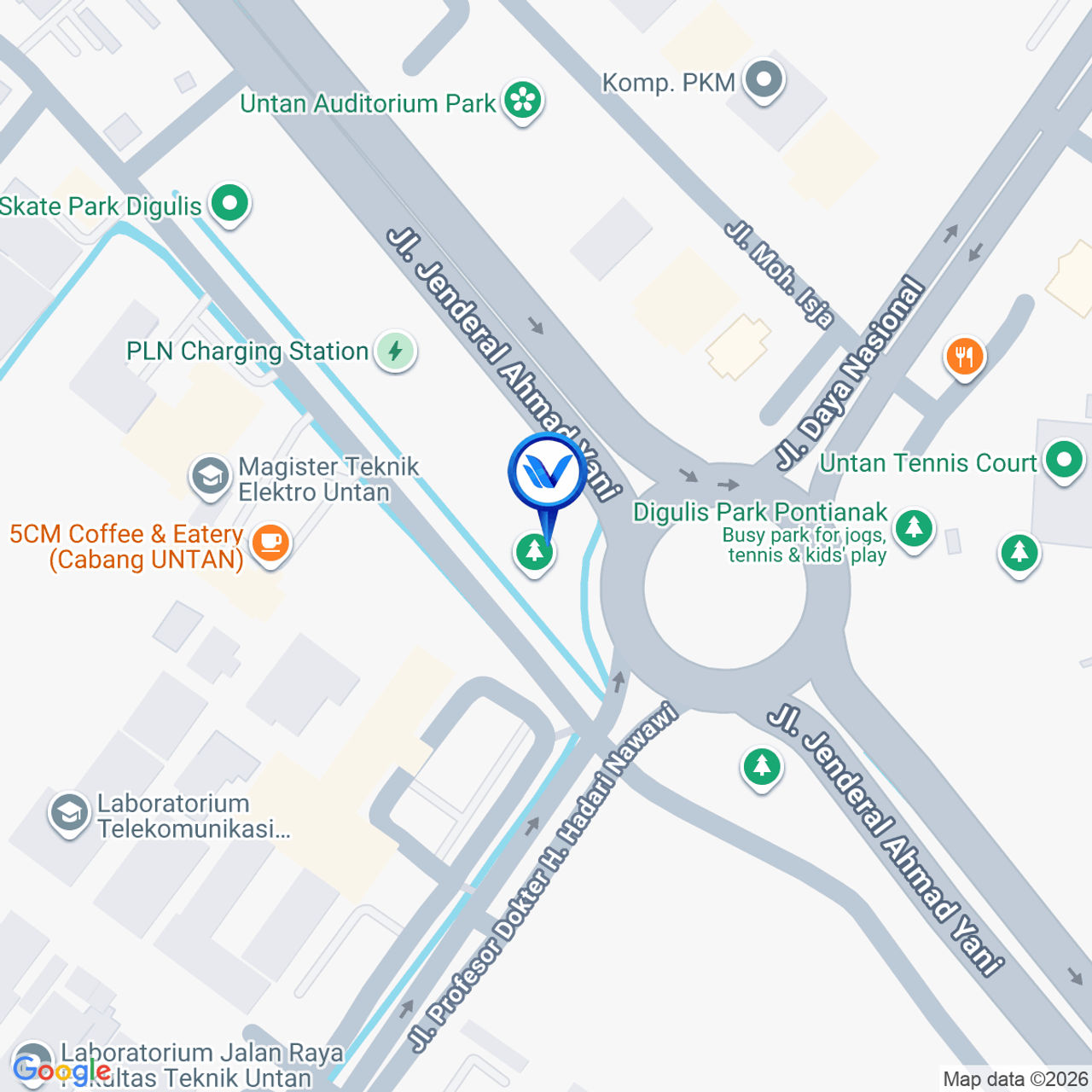 Peta Lokasi Bundaran universitas tanjungpura, Jl. Ahmad Yani, Pontianak