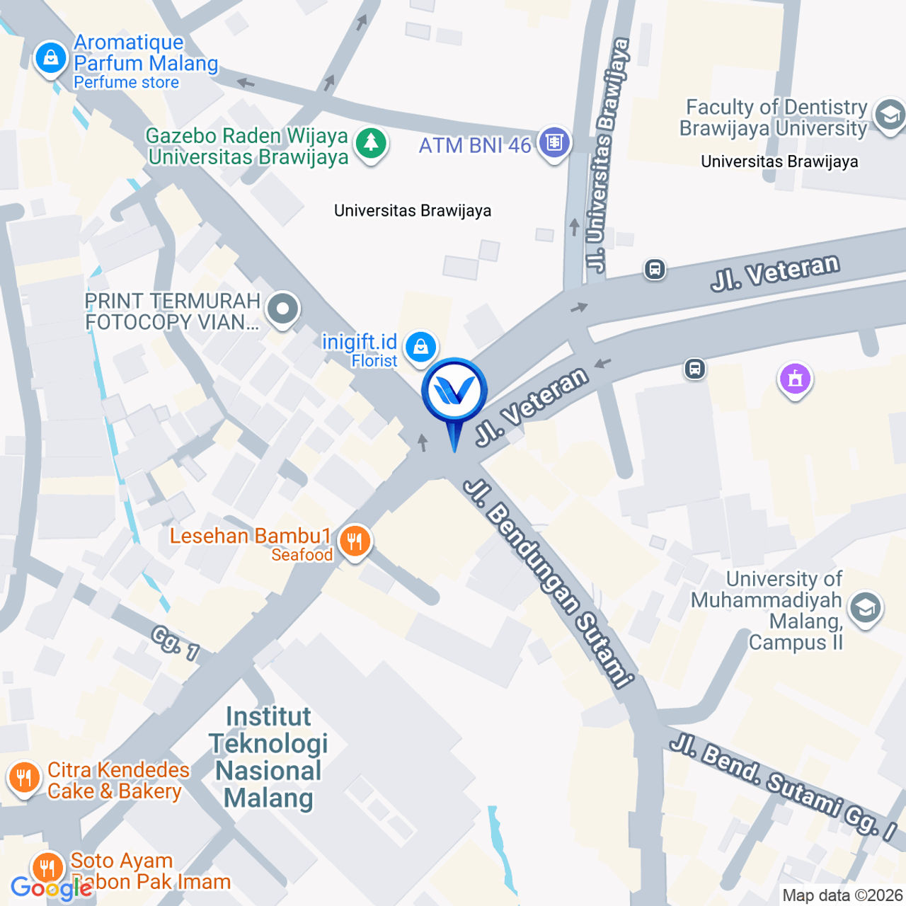 Peta Lokasi Jl. Bendungan Sutami Perempatan (Kanan), Malang