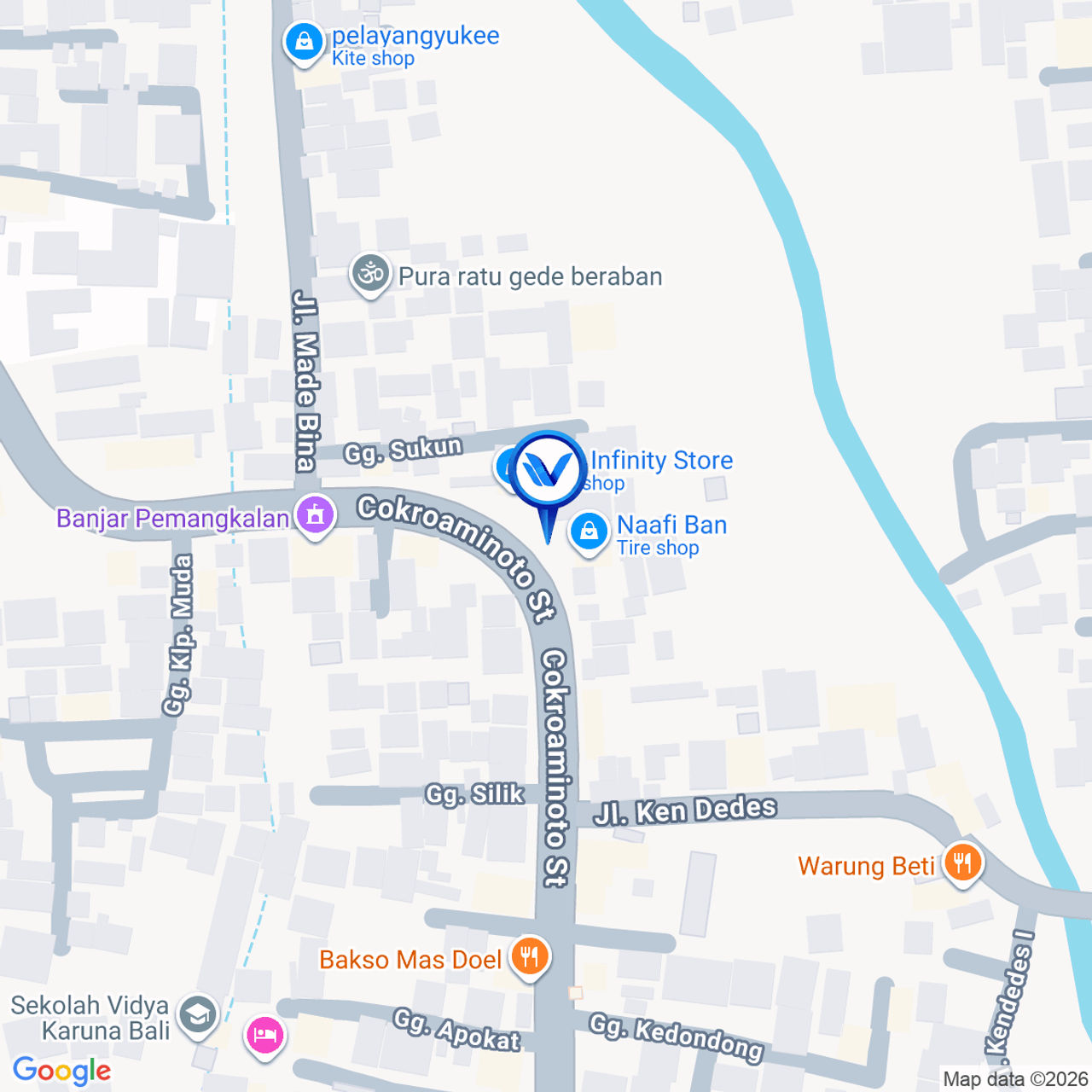 Peta Lokasi Jl. Cokroaminoto, Denpasar, Bali