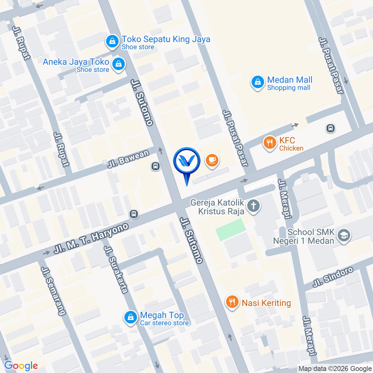 Peta Lokasi JL. MT. HARYONO SIMP. JL. SUTOMO (SUZUYA SUPERMARKET), MEDAN