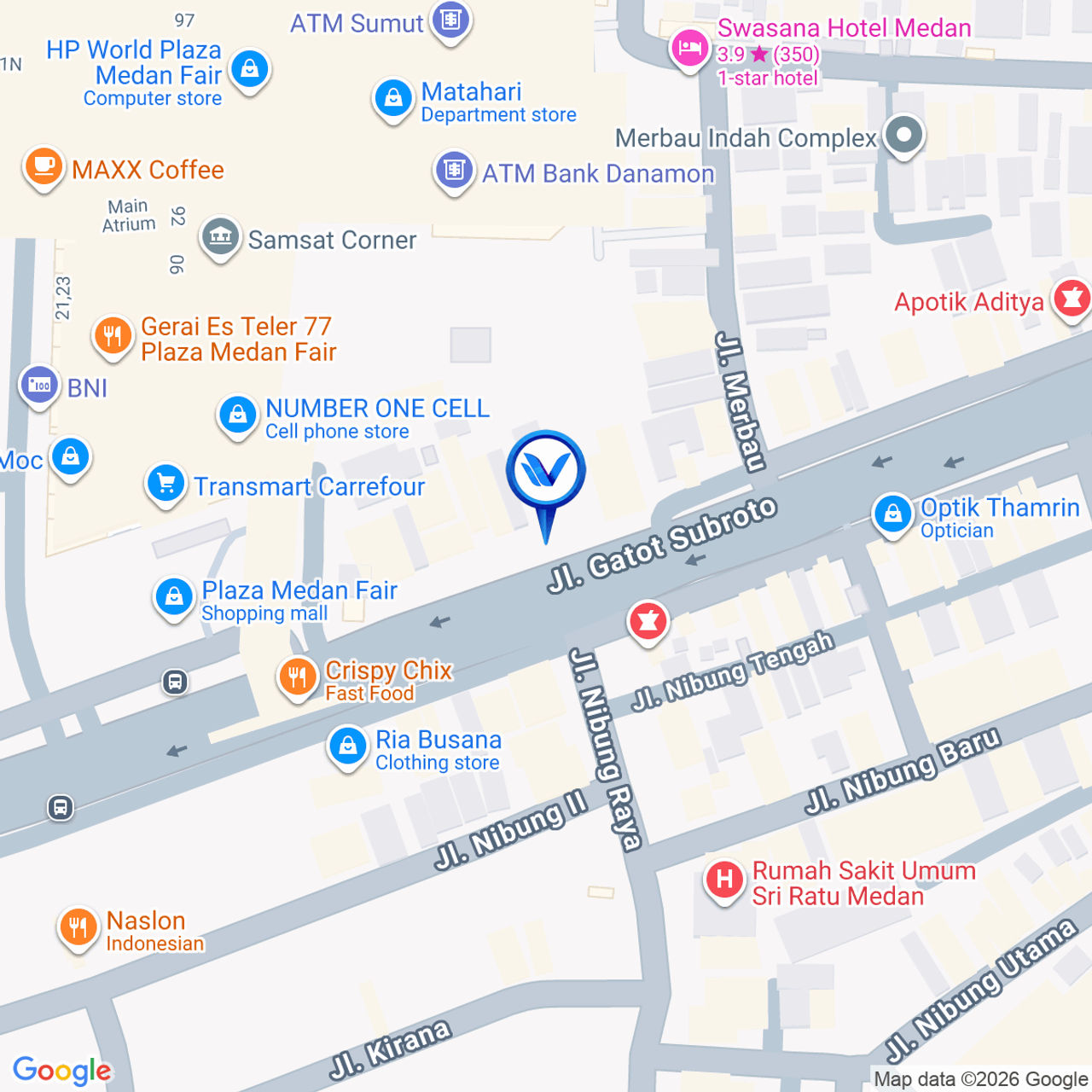 Peta Lokasi JL. GATOT SUBROTO (SAMPING PLAZA MEDAN FAIR), MEDAN