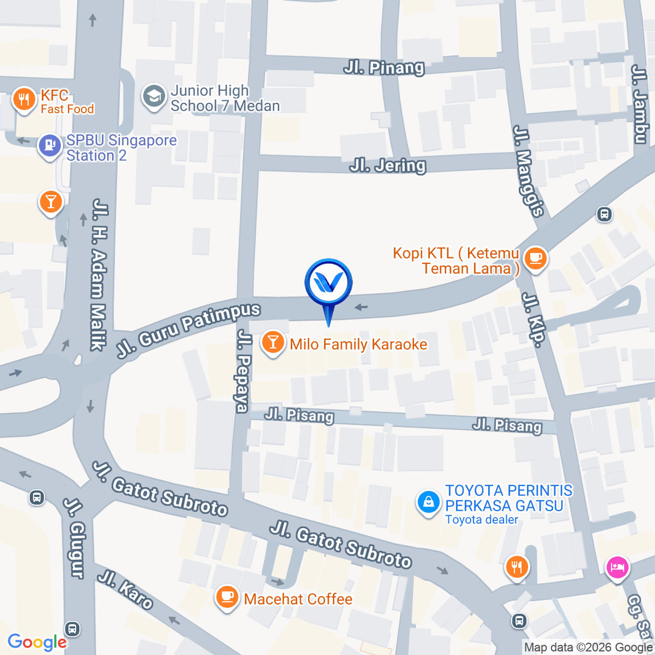 Peta Lokasi JL. GURUH PATIMPUS(SAMPING MALL DELIPARK PODOMORO CITY), MEDAN