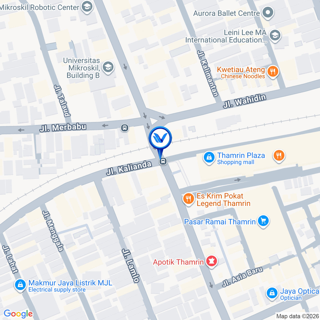Peta Lokasi JL. THAMRIN SIMP. JL. KALIANDA (SEBERANG THAMRIN PLAZA), MEDAN