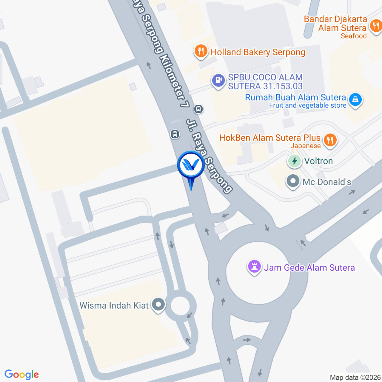 Peta Lokasi Jl. Raya Serpong (Bundaran Alam Sutera), Tangerang Selatan