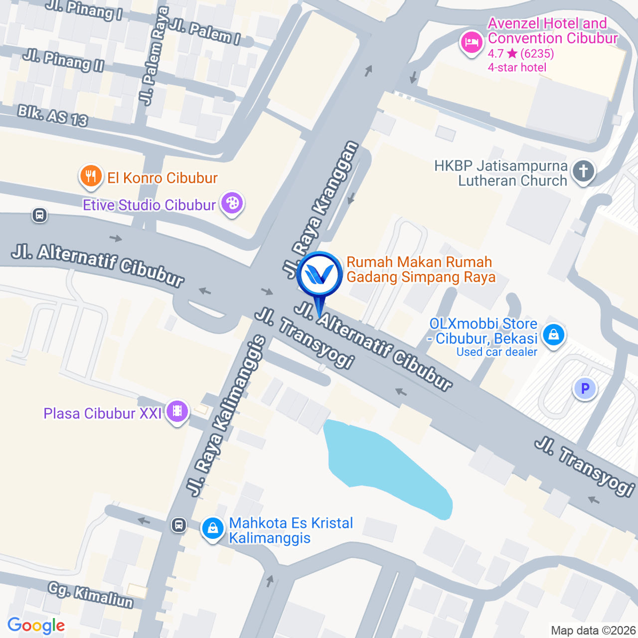 Peta Lokasi Jl. Alternatif Cibubur, Bekasi