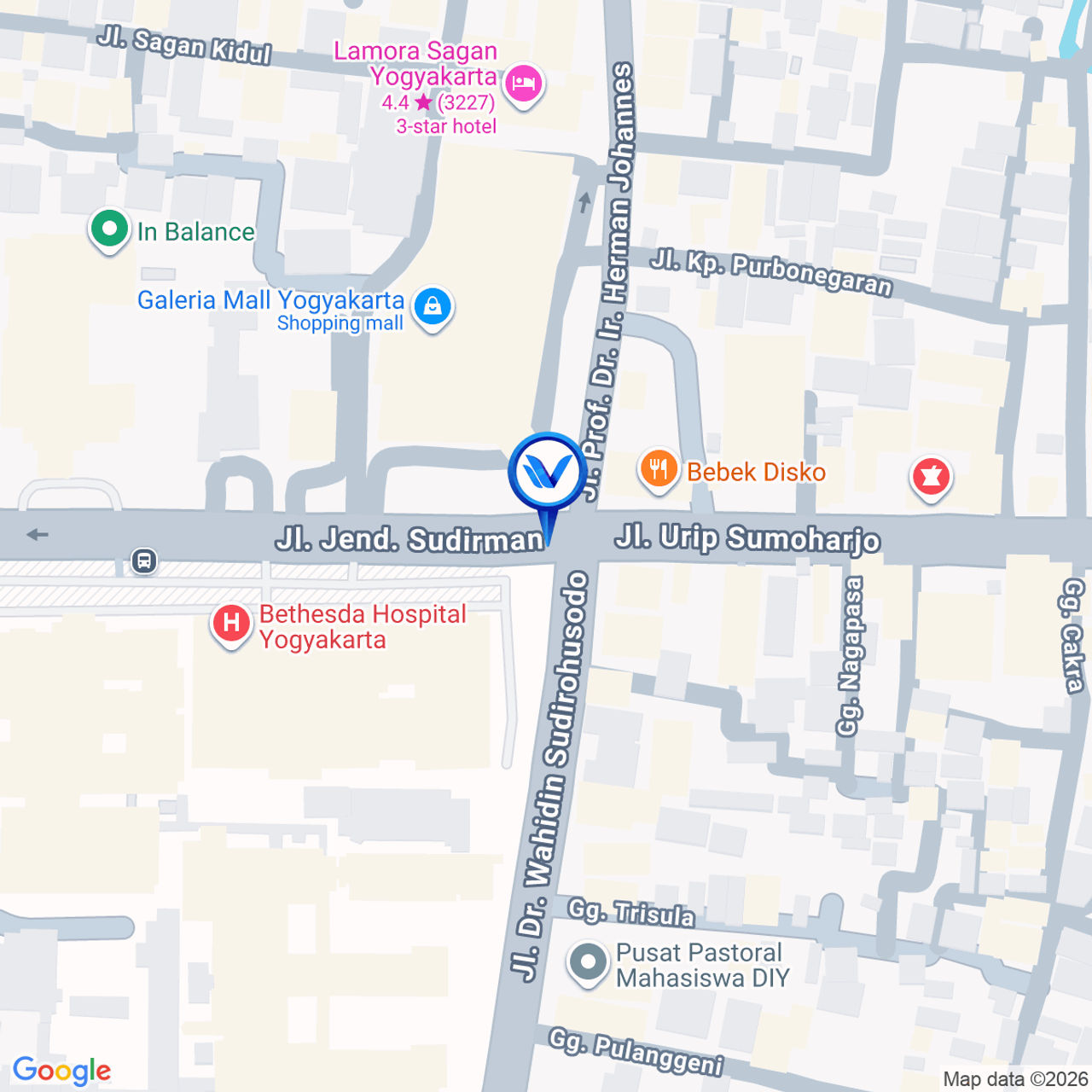 Peta Lokasi Jl. Jend Sudirman (Depan Mall Galeria Yogyakarta), Yogyakarta