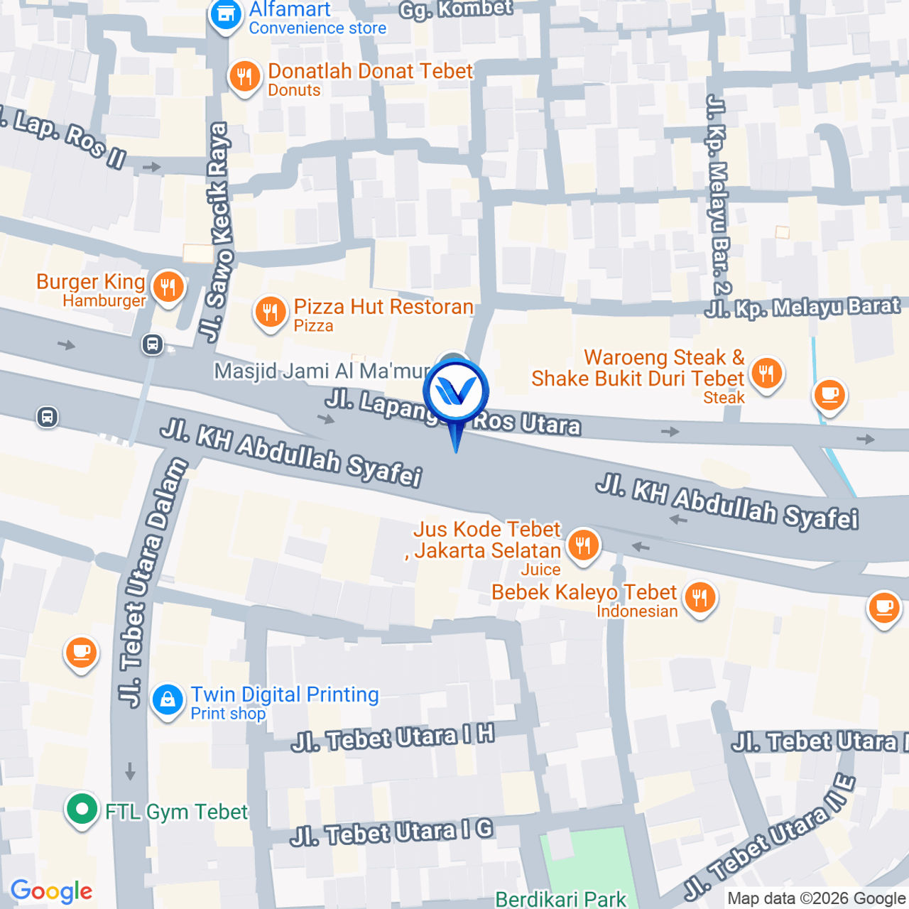Peta Lokasi Jl. KH Abdullah Syafei, Jakarta Selatan