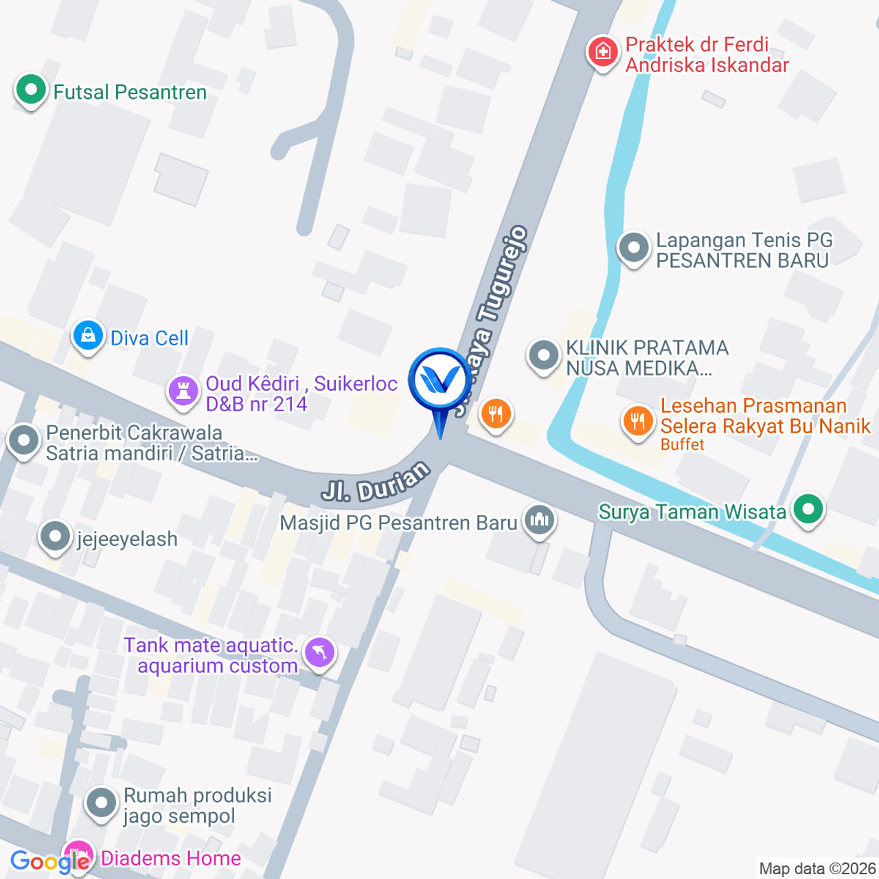 Peta Lokasi JL. DURIAN (DEPAN PG PESANTREN) KOTA KEDIRI