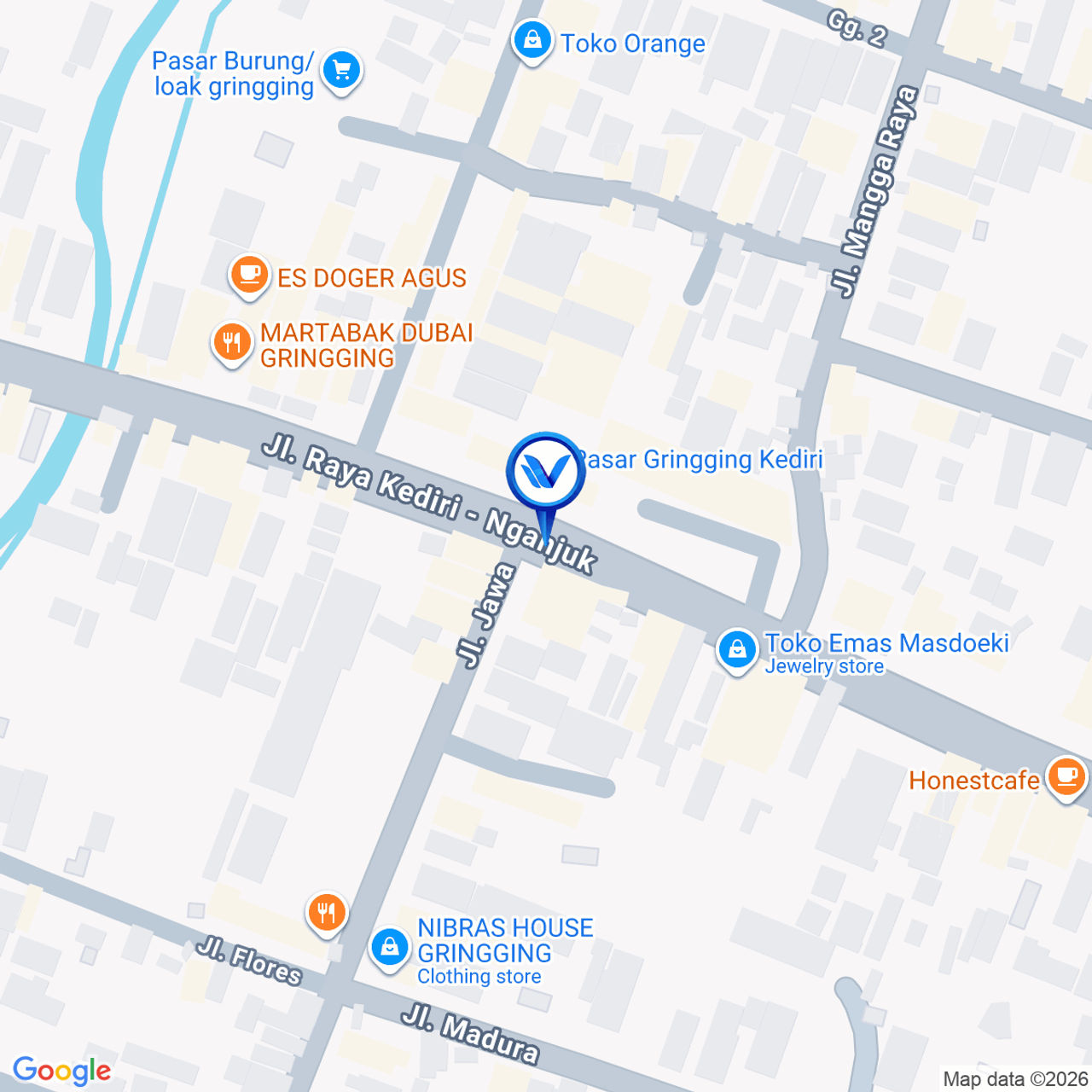 Peta Lokasi JL. RAYA GRINGGING (DEPAN PASAR GRINGGING) KAB. KEDIRI