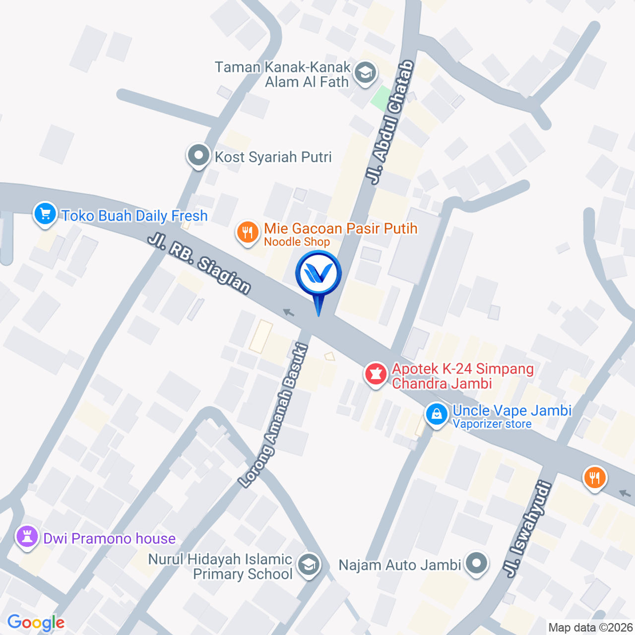 Peta Lokasi JL. RB. SIAGIAN, PASIR PUTIH KOTA JAMBI