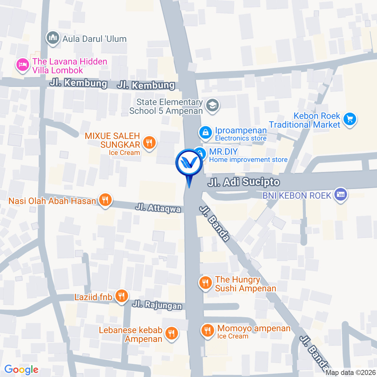 Peta Lokasi Pasar Kebun Roek/ Atas Gedung ( Hadap Timur)