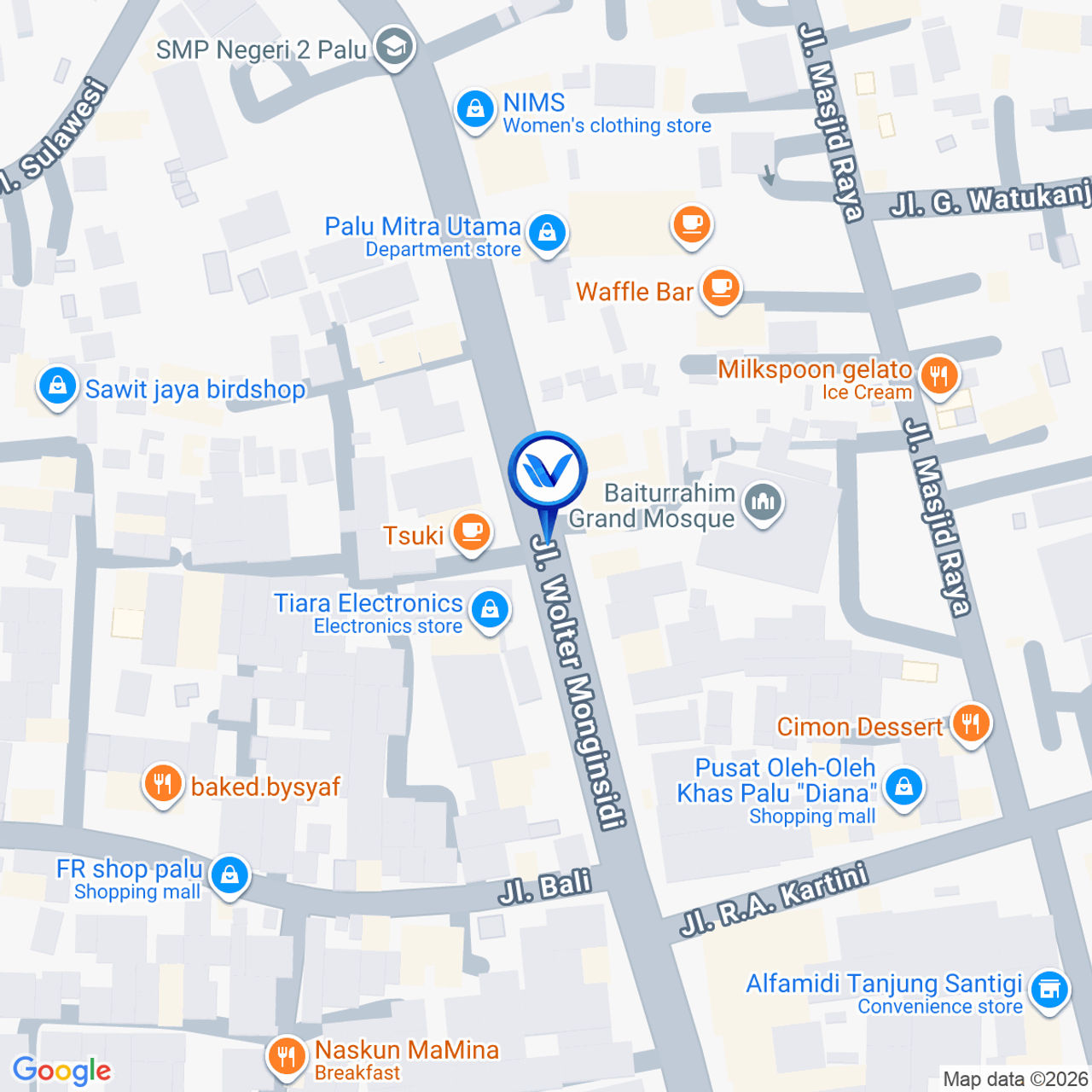 Peta Lokasi Jl. W. Monginsidi, Lolu Utara, Kota Palu