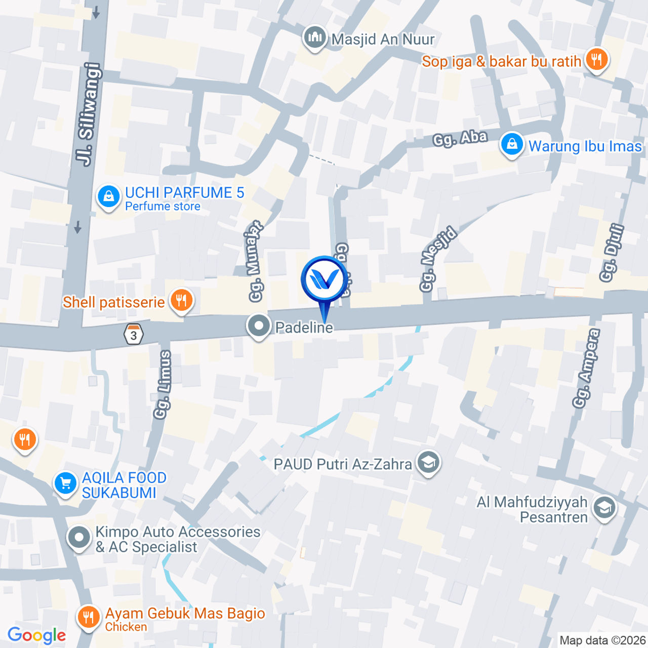 Peta Lokasi Jl. Letjen Kosasih (Pintu Hek), Kota Sukabumi