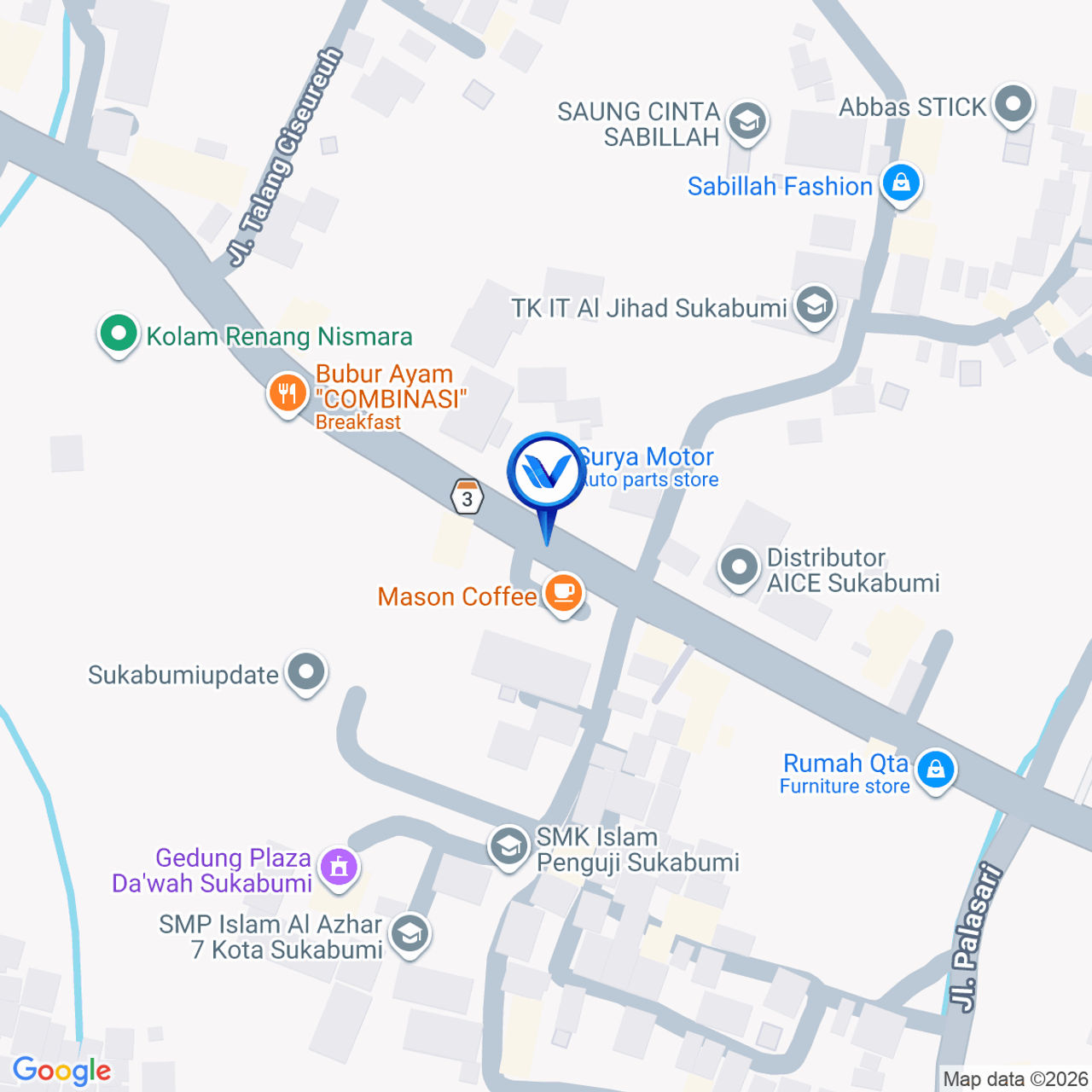 Peta Lokasi Jl. KH. Ahmad Sanusi - Ciseureuh (Depan Ruko Mutiara 88), Kota Sukabumi
