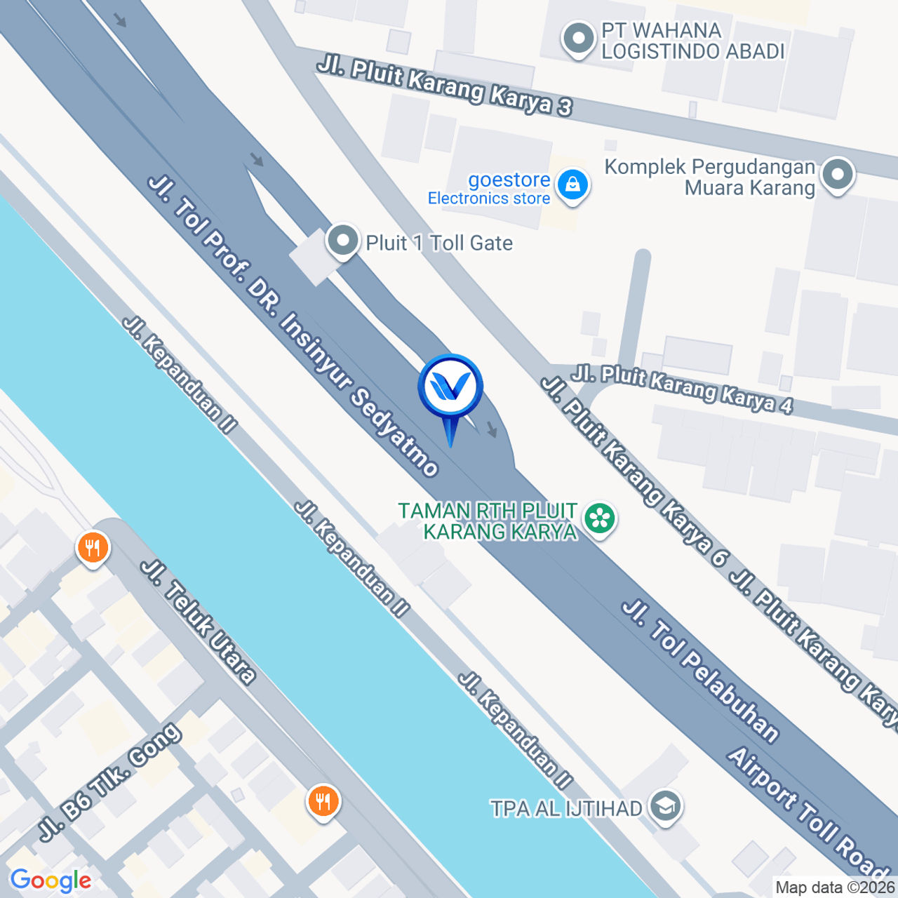 Peta Lokasi Tol Soedyatmo KM 19, Jakarta Utara