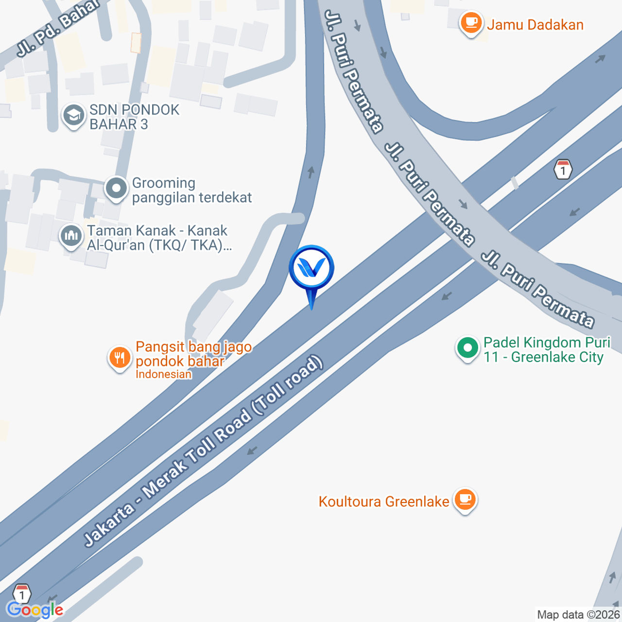 Peta Lokasi JPO TOL JAKARTA - TANGERANG KM 11+050B, Tangerang