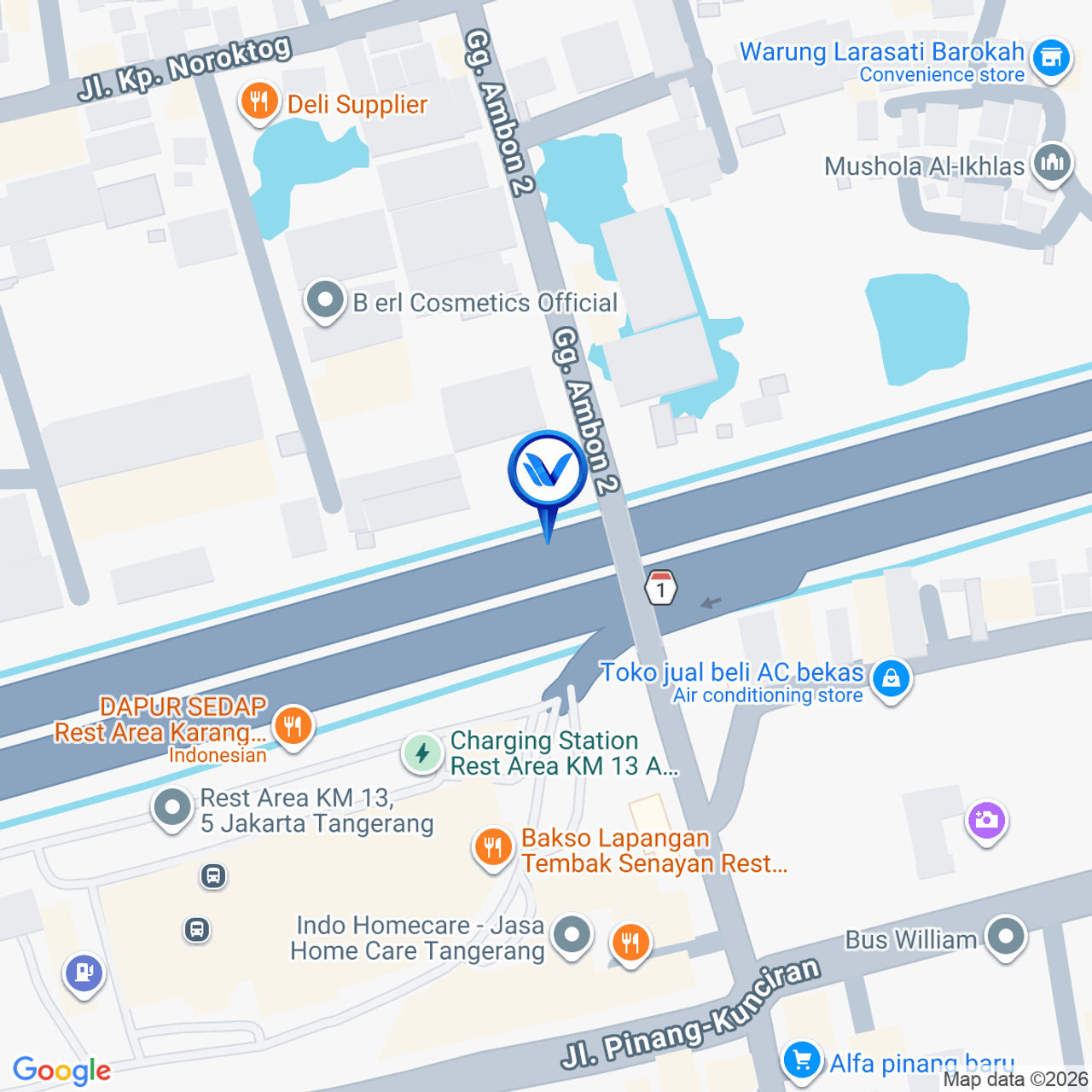 Peta Lokasi Tol Jakarta - Tangerang KM 13+380 B, Tangerang