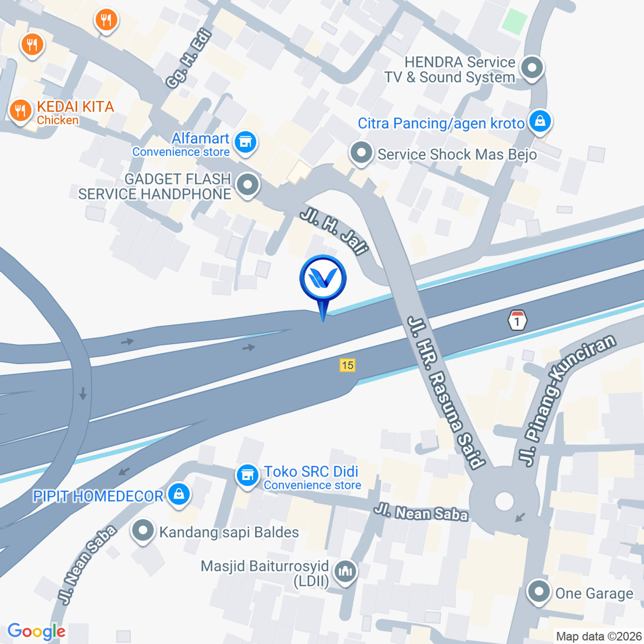 Peta Lokasi Jl. Tol Jakarta-Tangerang KM 14+850 (Tol Gate Alam Sutera), Tangerang