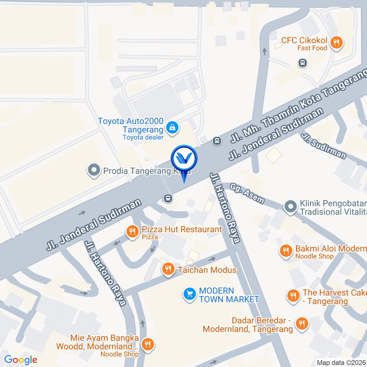 Peta Lokasi JPO JL. Jendral Sudirman, Tangerang