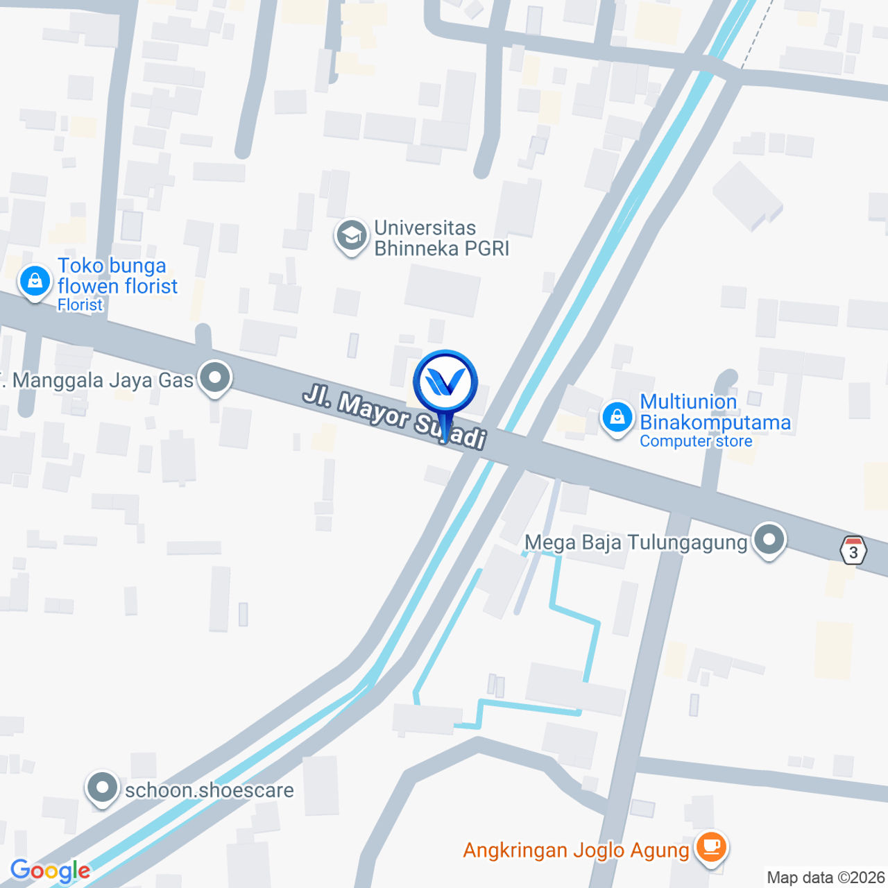 Peta Lokasi JL. Mayor Sujadi, Kab Tulungagung