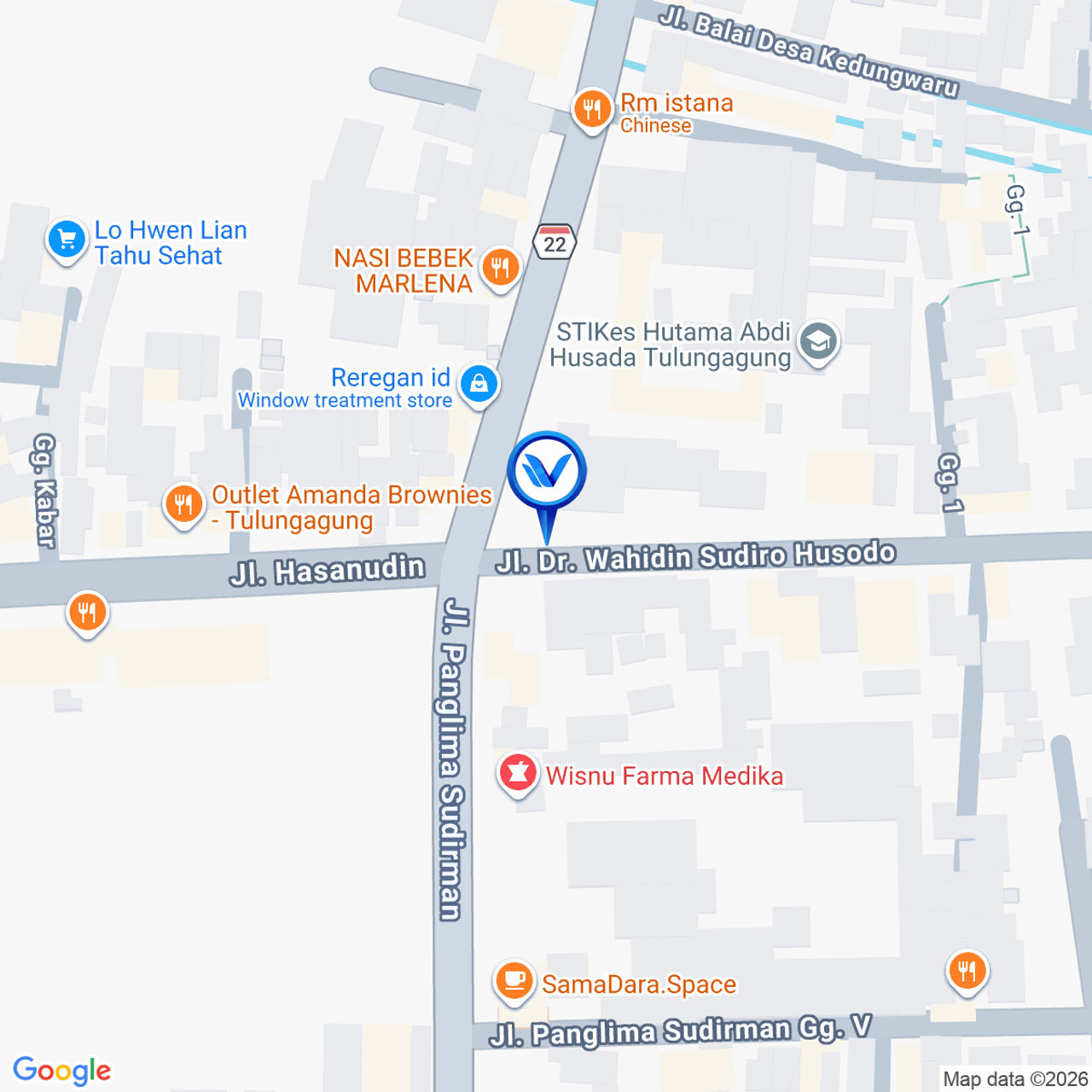 Peta Lokasi JL. Hasanudin, Kab Tulungagung