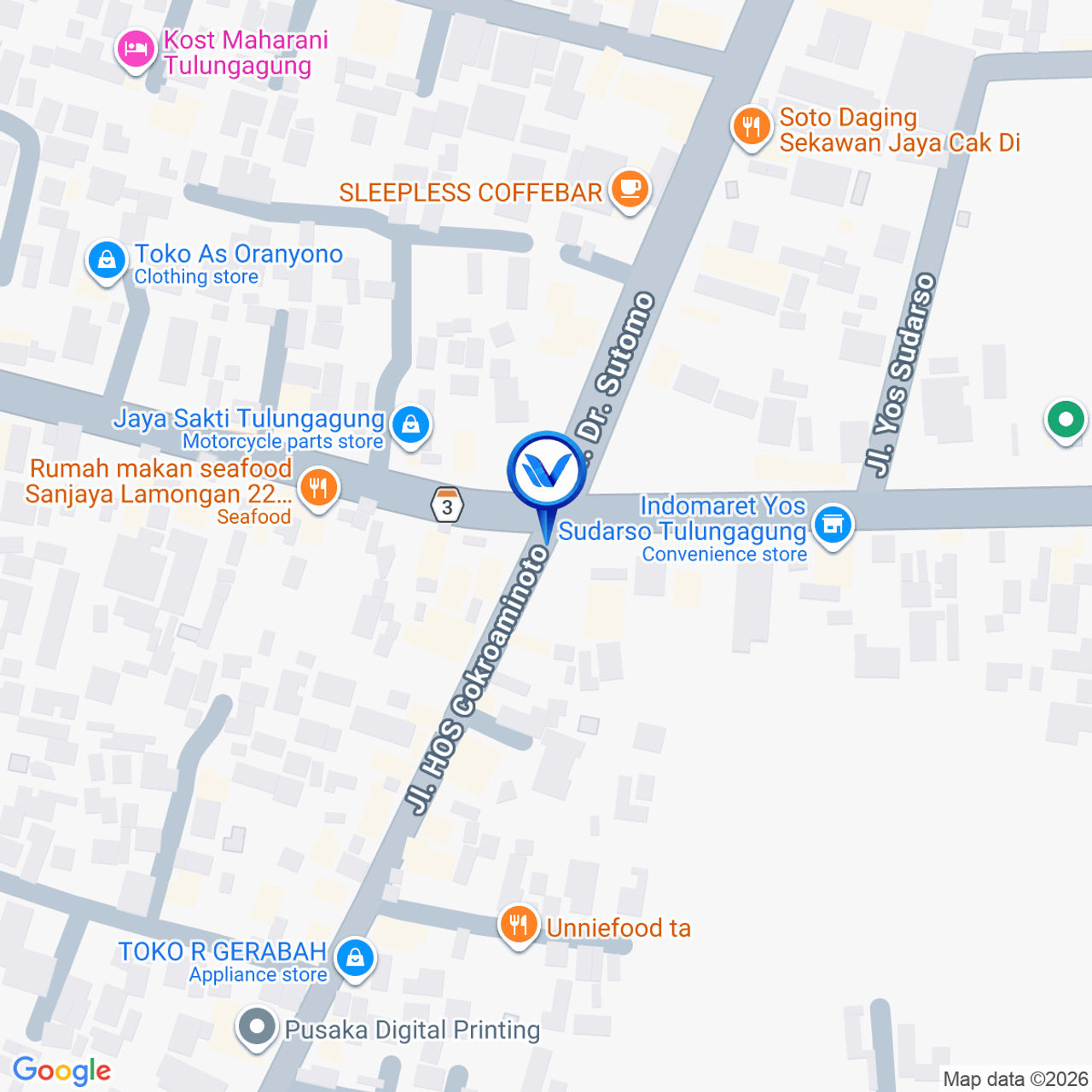 Peta Lokasi Jl. Patimura (Per4an Nggleduk), Tulungagung