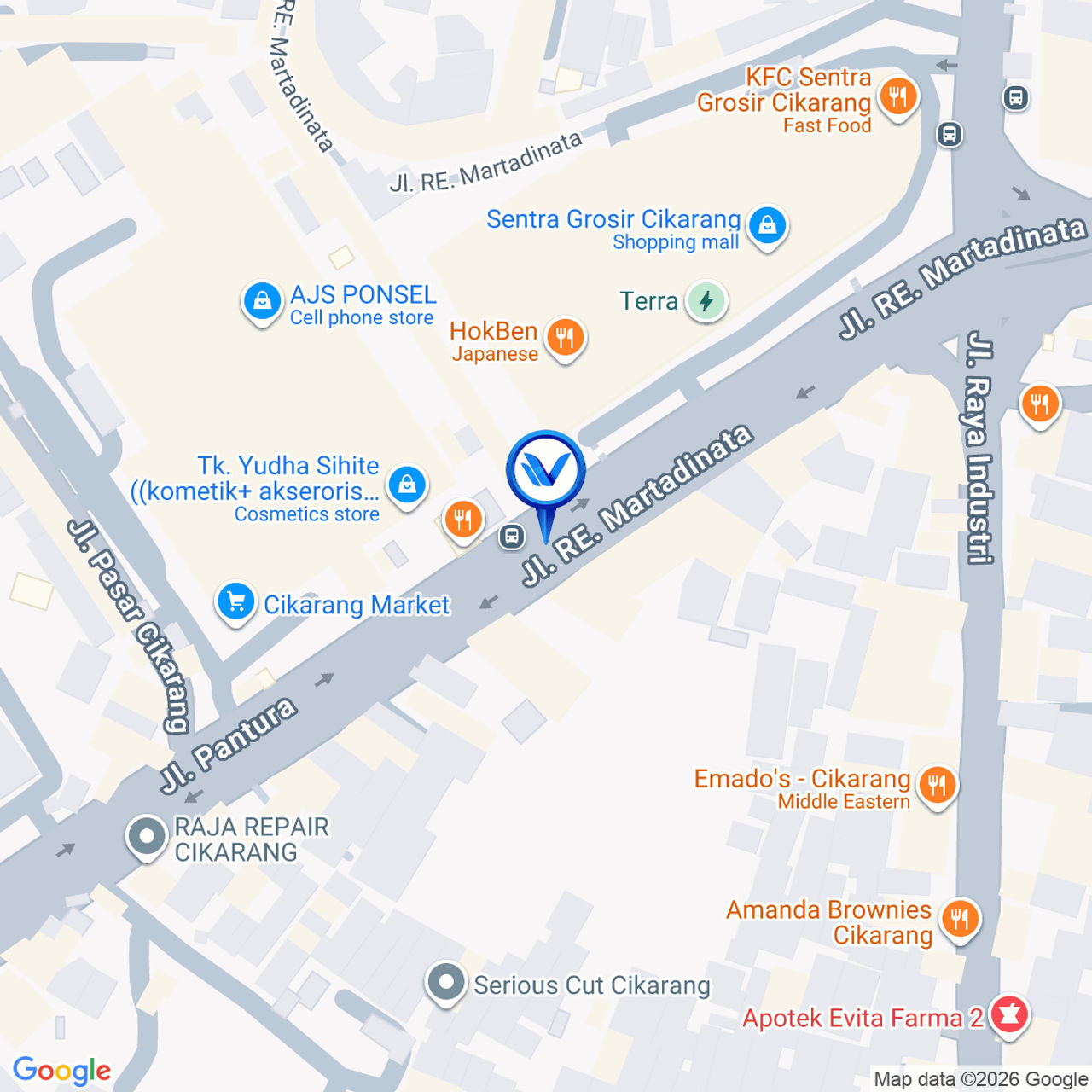Peta Lokasi JL. RE Martadinata, Cikarang, Kab Bekasi