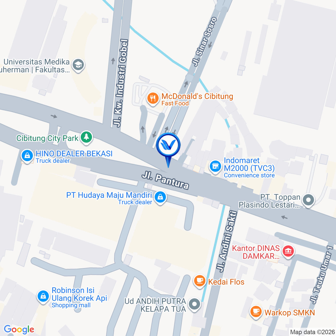 Peta Lokasi Jl. Raya Teuku Umar, Kab Bekasi