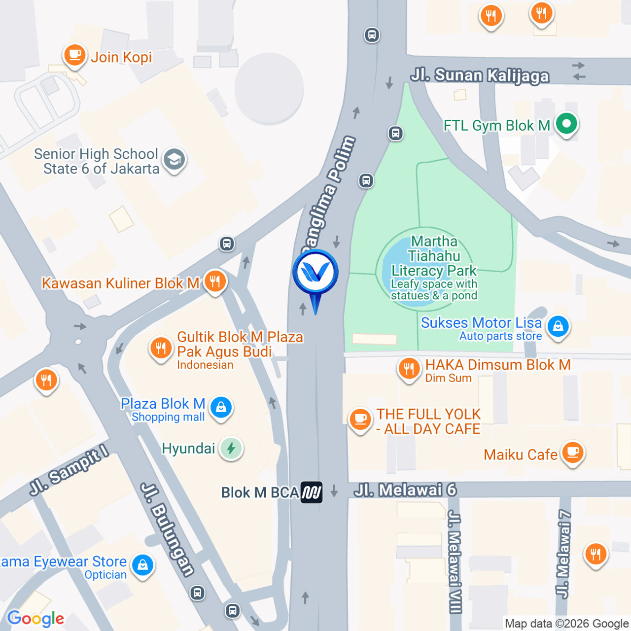 Peta Lokasi LED BLOK M STATION – SET 1 JL. Panglima Polim, Kebayoran Baru