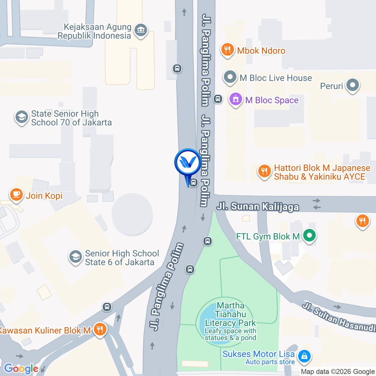 Peta Lokasi LED BLOK M STATION – SET 3 Jl. Panglima Polim, Kebayoran Baru