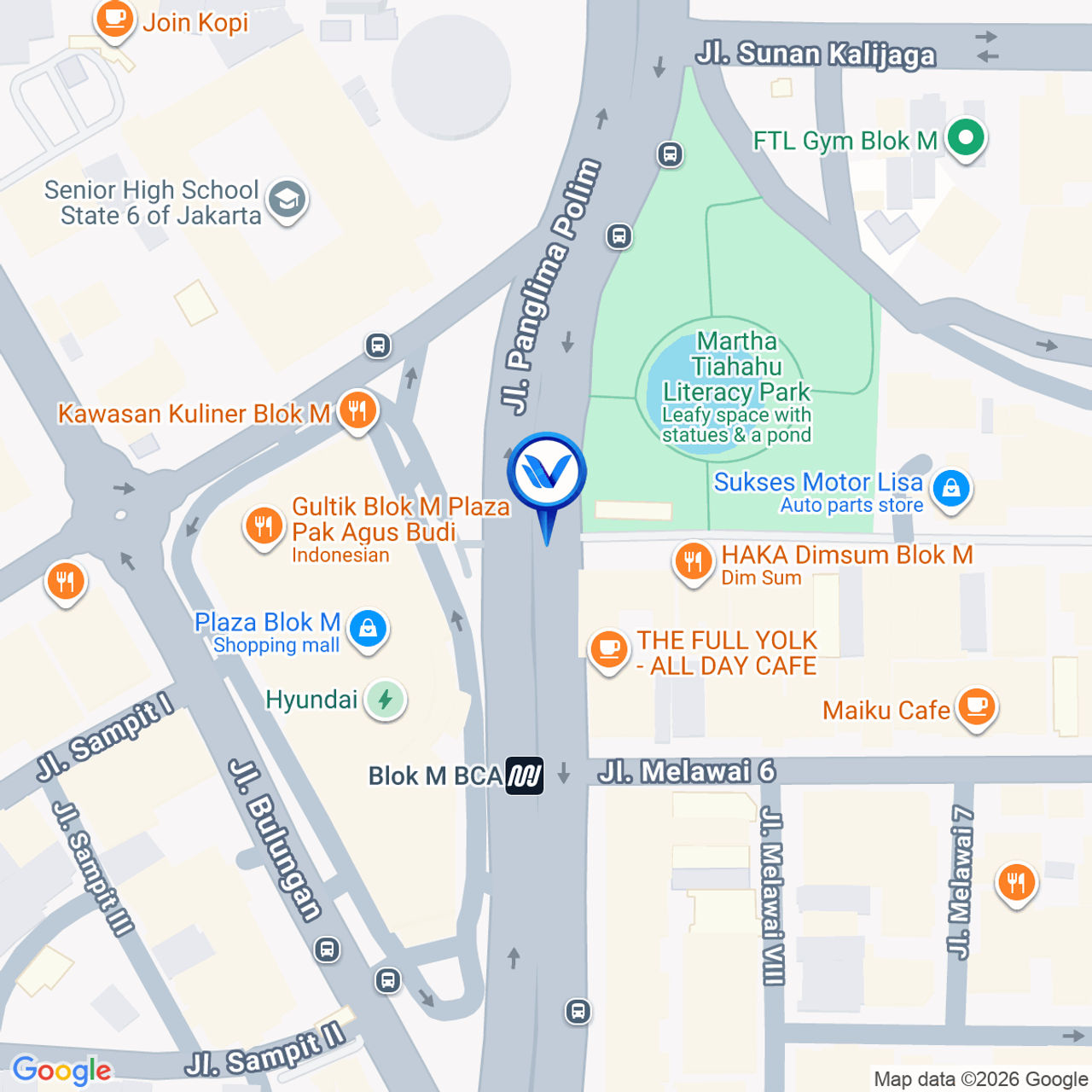 Peta Lokasi STATIS BLOK M STATION – UNDERSTATION BLOK M Jl. Panglima Polim