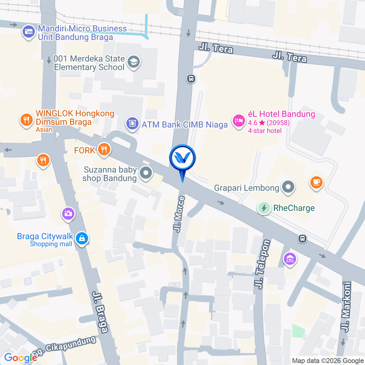 Peta Lokasi JL. Merdeka (EL Royal Hotel), Bandung