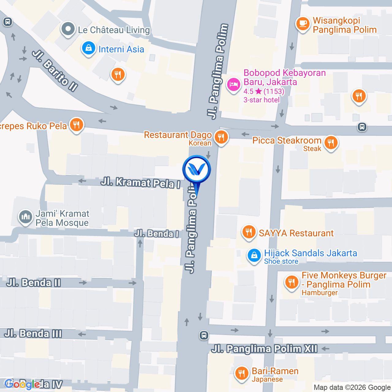 Peta Lokasi STATIC BLOK A STATION –SET 4 Jl. Panglima Polim, Kebayoran Baru