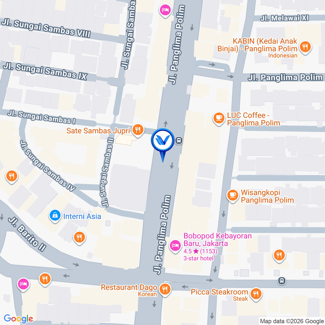 Peta Lokasi STATIC BLOK A STATION –SET 5 Jl. Panglima Polim, Kebayoran Baru