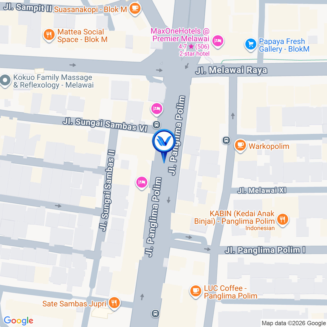 Peta Lokasi STATIC BLOK A STATION –SET 6 Jl. Panglima Polim, Kebayoran Baru