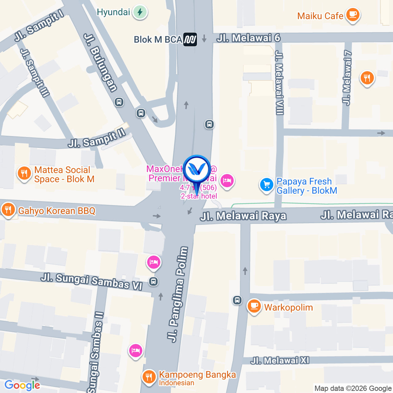 Peta Lokasi LED BLOK M STATION – SET 7 (STAND ALONE) Jl. Panglima Polim, Kebayoran Baru