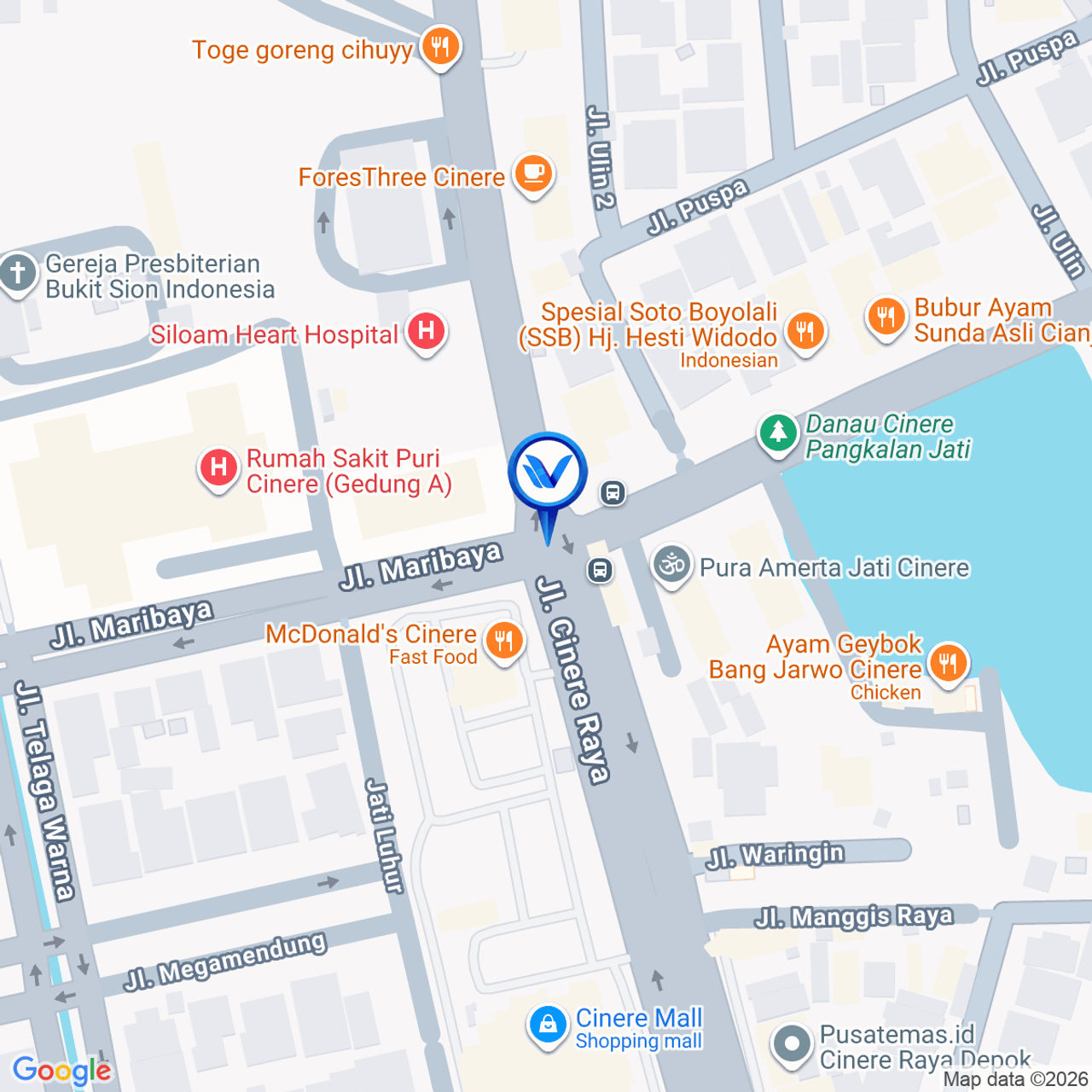 Peta Lokasi Jl. Cinere Raya (RS Puri Cinere), Depok