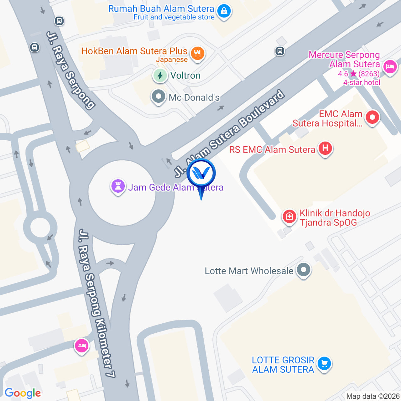 Peta Lokasi JL. Raya Serpong (Bundaran alam sutera) Serpong Utara - Tangerang Selatan