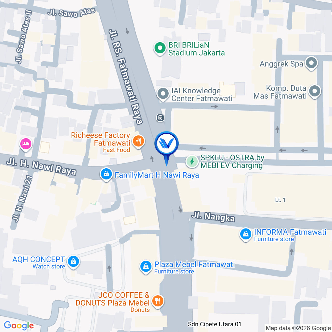 Peta Lokasi LED H NAWI STATION – SET 3 (STAND ALONE) JL. RS Fatmawati Raya, Cipete