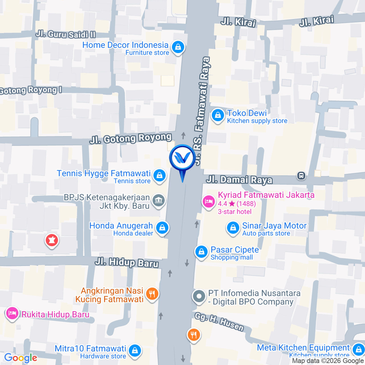 Peta Lokasi STATIC H NAWI STATION – SET 6 JL. RS Fatmawati Raya, Cipete