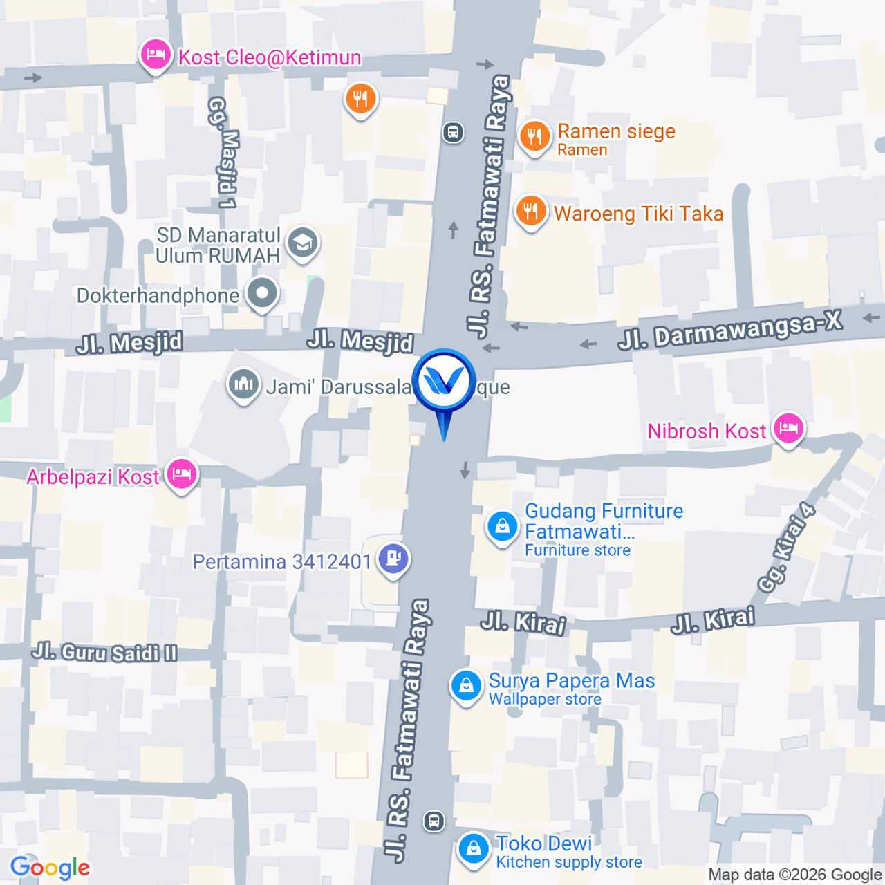 Peta Lokasi STATIC H NAWI STATION – SET 7 JL. RS Fatmawati Raya, Cipete