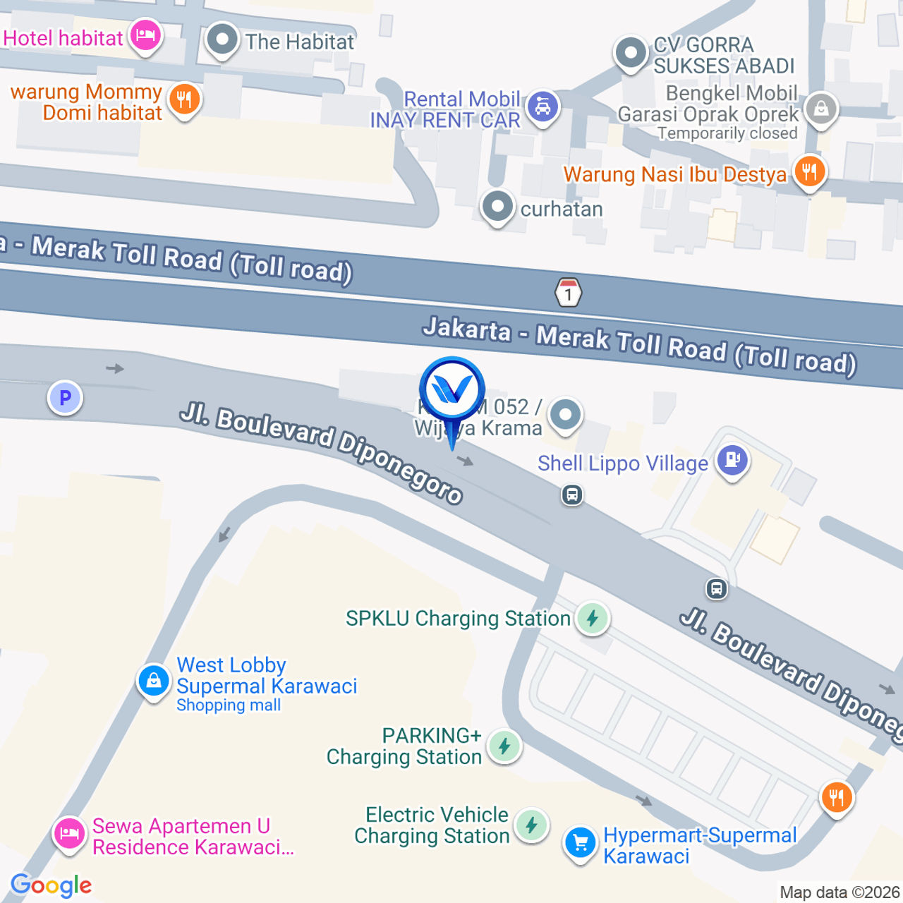 Peta Lokasi Depan Korem 052 Wijayakrama, Kab Tangerang