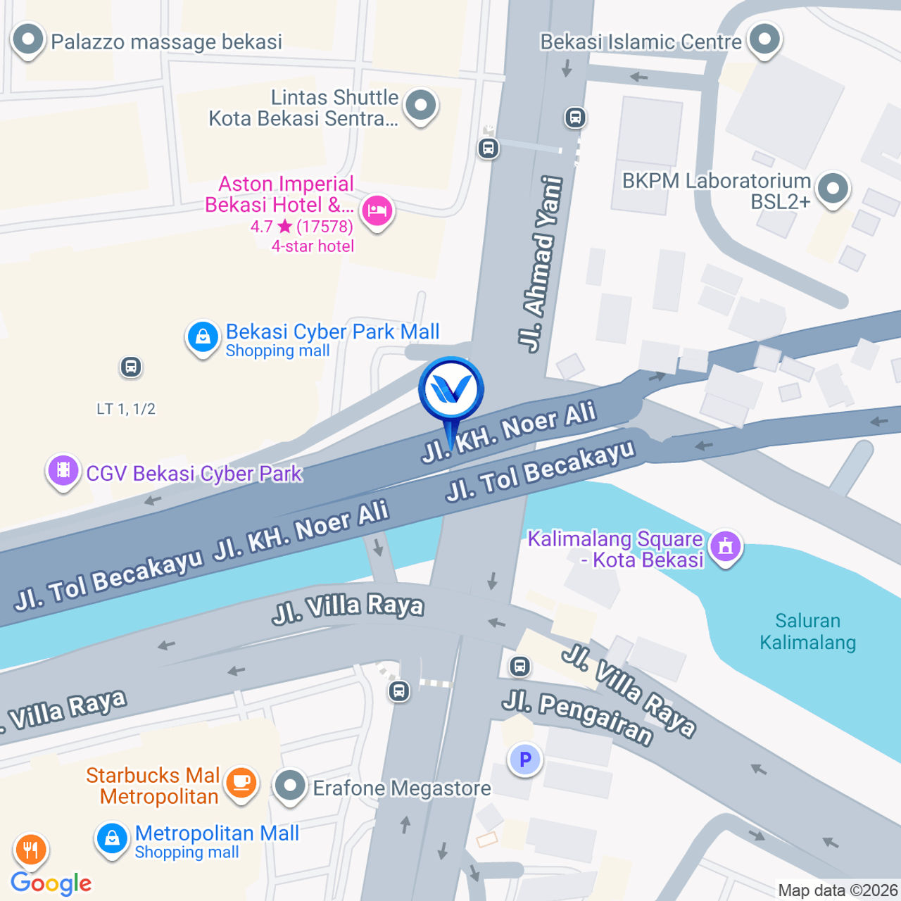 Peta Lokasi Jl. Jendral Ahmad Yani - Kota Bekasi (Depan Bekasi Cyber Park), Bekasi